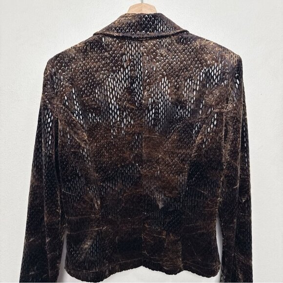 Joseph Ribkoff Vintage Womens 8 Velvet Snake Skin Blazer Full Zip - Picture 12 of 14